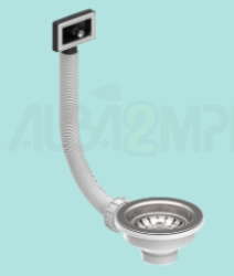 Banka Kit d'évacuation en acier inoxydable avec trop-plein pour évier simple 1208972437