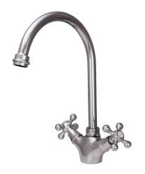 Aquanello Heritage Ascot Robinet de cuisine classique et nostalgique en chrome avec bec rond CR-4003-HA