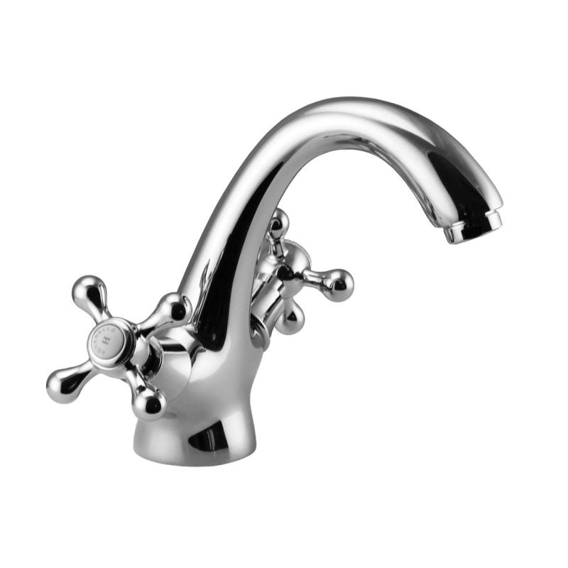 Aquanello Heritage Ascot Classic Nostalgic Washbasin Mixer Tap Chrome CR-4101-HA