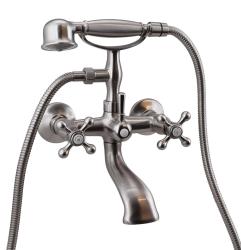 Aquanello Heritage Ascot Mitigeur de baignoire classique avec boutons étoile en acier inoxydable, douchette à main incluse NB-3002-HA