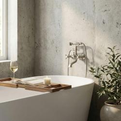 Aquanello Heritage Ascot Mitigeur de baignoire classique avec boutons étoile en acier inoxydable, douchette à main incluse NB-3002-HA