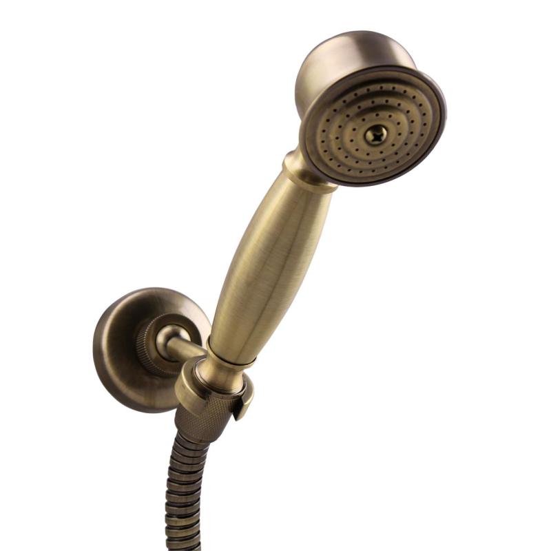 Aquanello Heritage Ascot Ensemble de robinetterie de douche classique avec boutons étoile en bronze, douchette à main incluse BN-2002-HA
