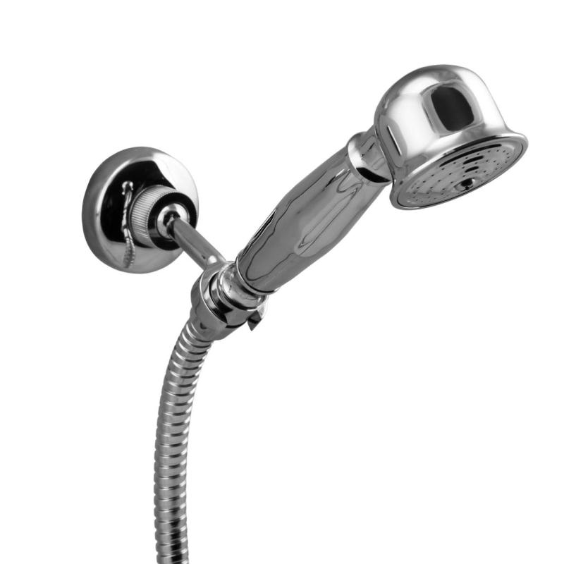 Aquanello Heritage Ascot Ensemble de robinetterie de douche classique avec boutons étoile chromés, douchette à main incluse CR-2002-HA