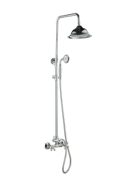 Aquanello Heritage Ascot Ensemble de douche classique Colonne de douche apparente Chrome CR-2003-HA