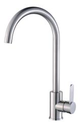 Aquanello Forma Mitigeur de cuisine monobloc massif en acier inoxydable Bec rond SS-1002-FM