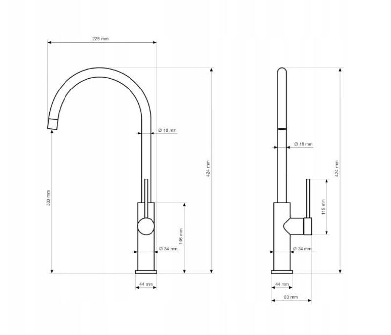 Graniteland Vira Slim Mitigeur de cuisine en or brossé avec bec pivotant 1208972623