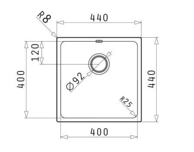 PM Lydia Évier en acier inoxydable 40 x 40 cm, à encastrer sous plan, à encastrer à fleur de plan ou à poser 1208972639