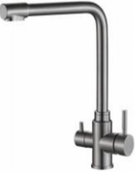 Aquanello Limpia Robinet de cuisine 3 voies en acier inoxydable massif avec eau filtrée SS-11600-LP