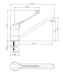 Aquanello Medic Mitigeur de cuisine à long levier  Chrome CR-1007-MD