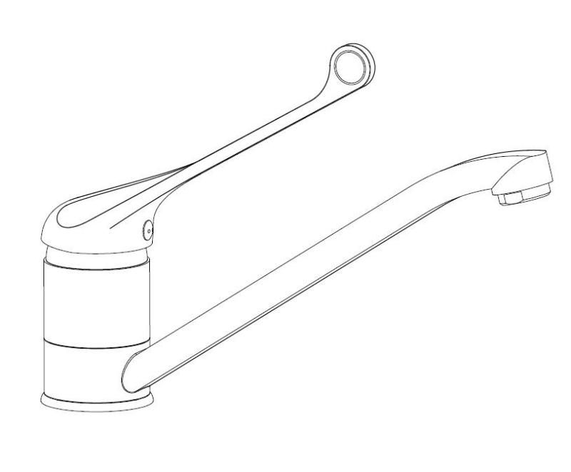 Aquanello Medic Mitigeur de cuisine à long levier  Chrome CR-1007-MD