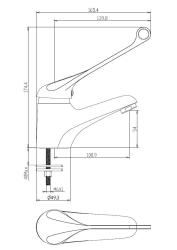 Aquanello Medic Mitigeur de lavabo à levier extra-long, chromé CR-1103-MD