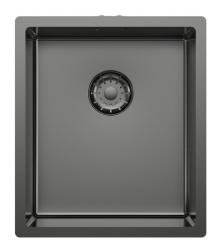 Pure.Sink Comfort Évier PVD Gun Metal 34 x 40 cm, encastré, à encastrer à fleur ou en applique PCM3440-61