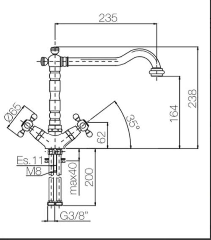 PB Robinet de cuisine nostalgique V1910 Chrome