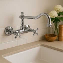 PB Robinet mural de cuisine nostalgique V2721 Chrome