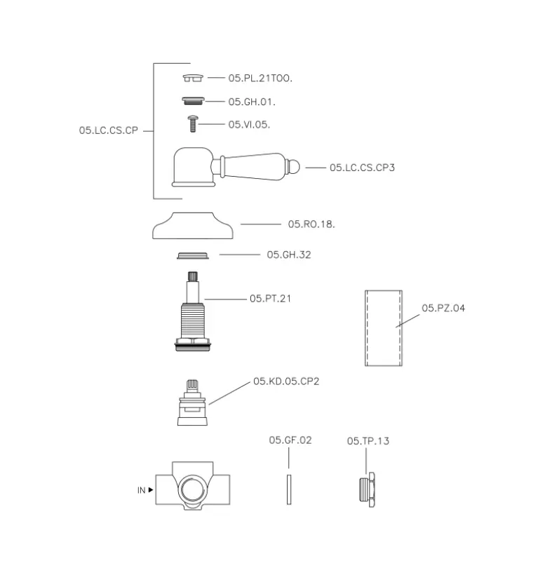 Huber Croisette Inverseur chromé 1/2 653.CS01H.CR