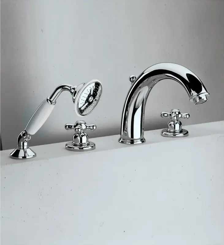 Huber Croisette Mélangeur Thermostatique de bain 4 trous Chromé CST7601021