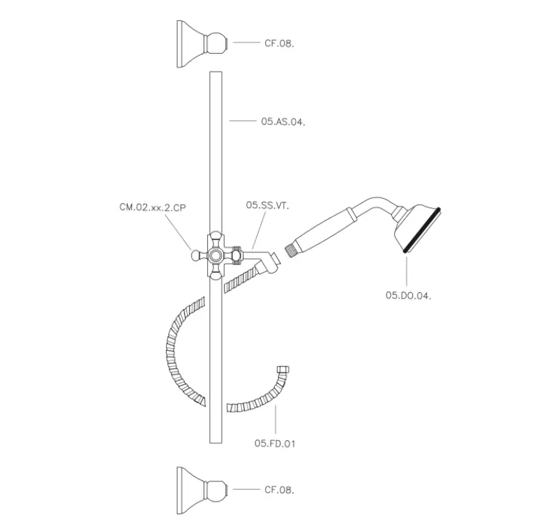 Huber Victorian Set coulissant Chromé 62.03H.CR