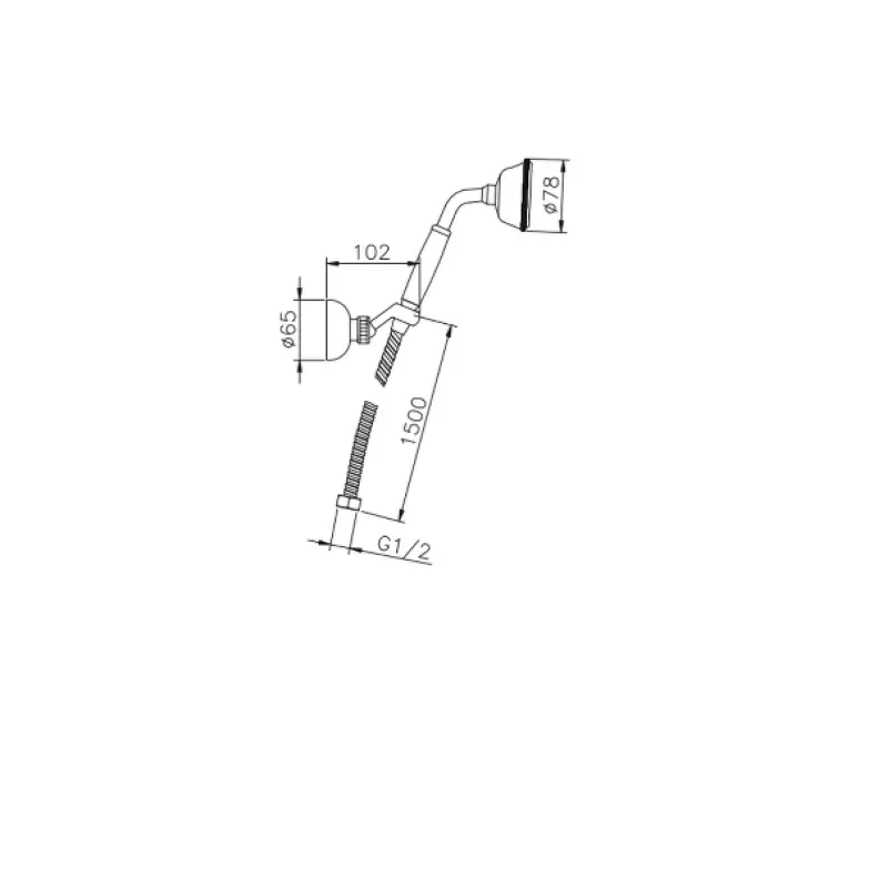 Huber Victorian Douchette avec support chromé 63.03H.CR