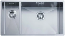 ABK Baronga grand évier en inox 1,5 bac 20x40+50x40 cm montage à fleur, sous-plan et sur-plan BAR2050FVI