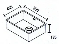 ABK Baronga 55f évier sous plan en inox 896-BAR50f