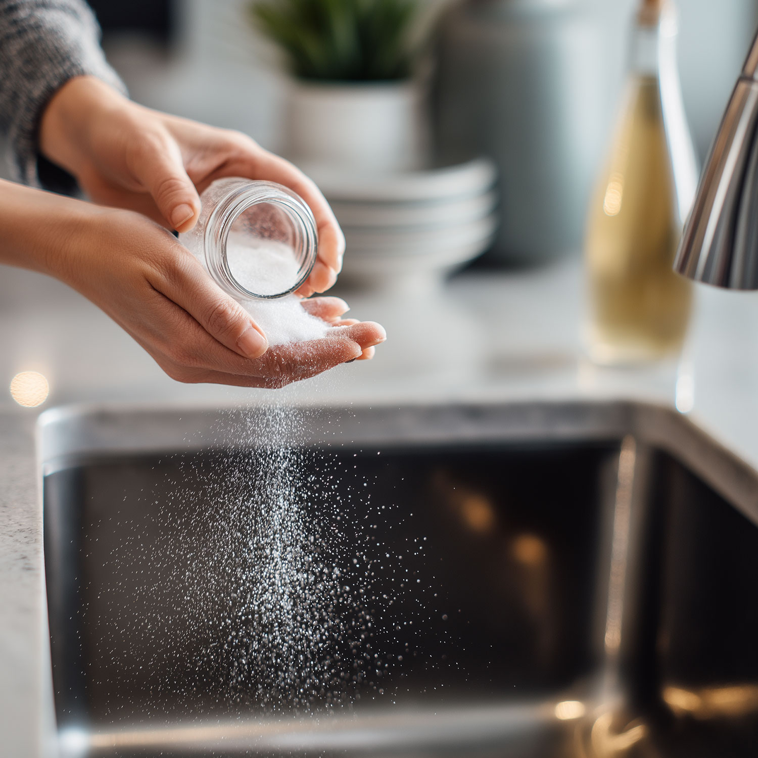 Le pouvoir du bicarbonate de soude et du vinaigre : une astuce simple pour nettoyer l'évier